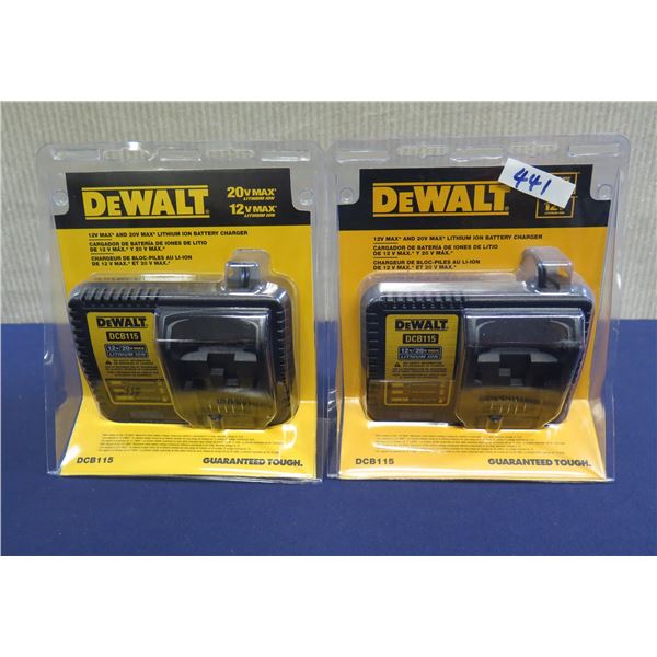 Qty 2 DeWalt DCB115 Battery Chargers in Package