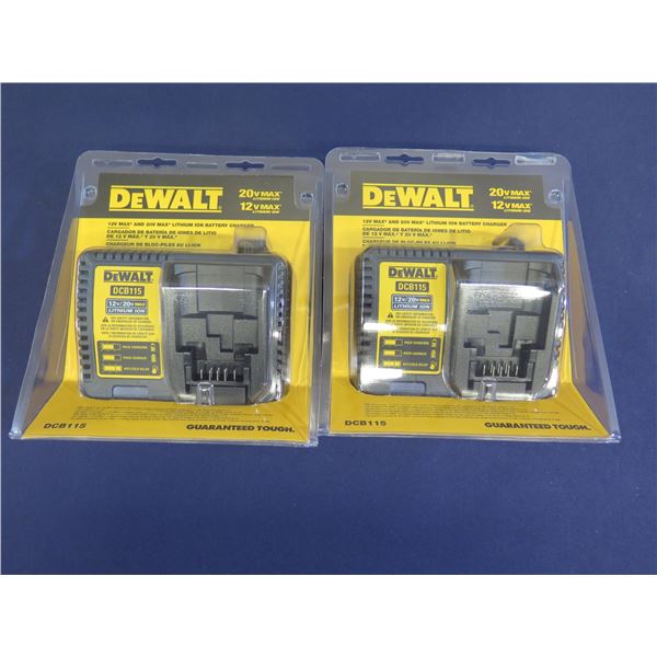 Qty 2 DeWalt DCB115 Battery Chargers in Package