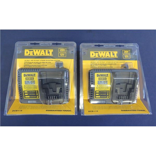 Qty 2 DeWalt DCB115 Battery Chargers in Package