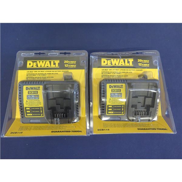 Qty 2 DeWalt DCB115 Battery Chargers in Package