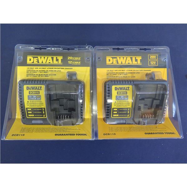 Qty 2 DeWalt DCB115 Battery Chargers in Package
