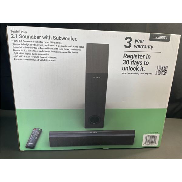 Lot of 1 Bowfell Plus 2.1 100W Bluetooth 5.0 Soundbar with Subwoofer - BRAND NEW SEALED!