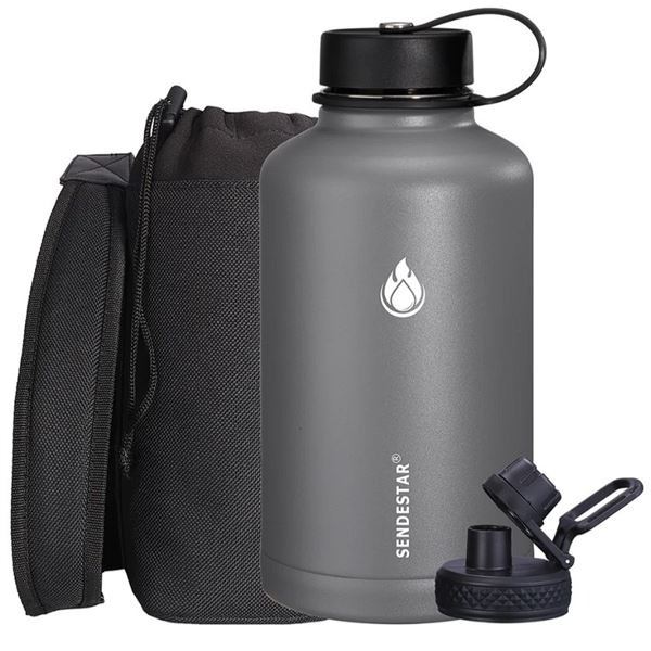 Lot of 1 Sendestar Double Wall Stainless Steel Insulated Water Bottle - Large 1.8L (64oz) - NEW