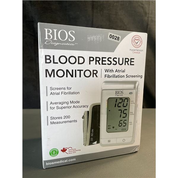 Lot of 1 BIOS Diagnostics Blood Pressure Monitor with Atrial Fibrillation Screening - Brand New!