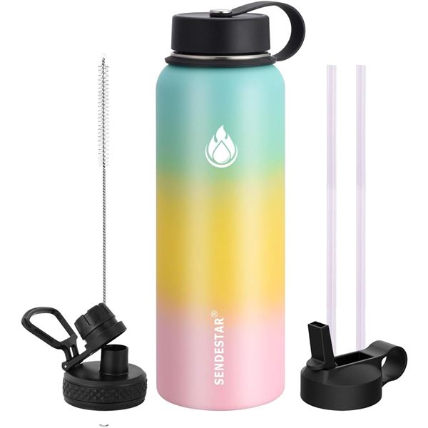 Lot of 1 Sendestar Double Wall Stainless Steel Insulated Water Bottle - Large 1.2L (40oz) - New!