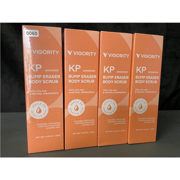 Lot of 4 Vigority KP Advanced Bump Eraser Body Scrubs - Cleanses/Exfoliates Skin - New Sealed
