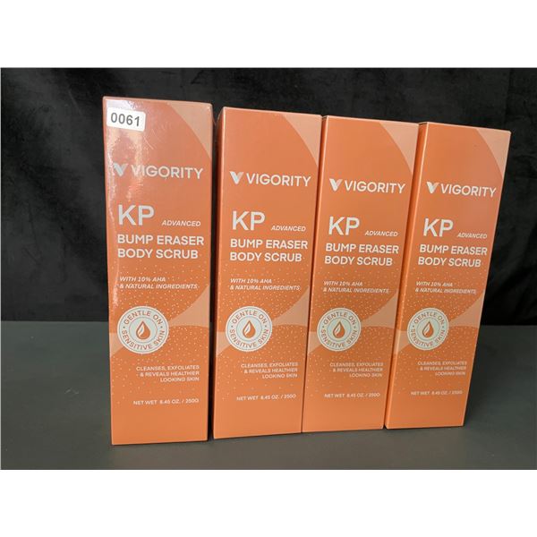 Lot of 4 Vigority KP Advanced Bump Eraser Body Scrubs - Cleanses/Exfoliates Skin - New Sealed