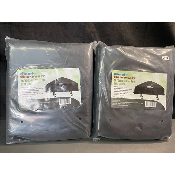 Lot of 2 Simple Houseware 36-Inch Griddle Flat Top Grill/BBQ Covers - Brand New!