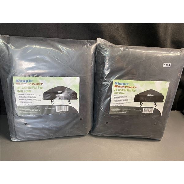 Lot of 2 Simple Houseware 36-Inch Griddle Flat Top Grill/BBQ Covers - Brand New!
