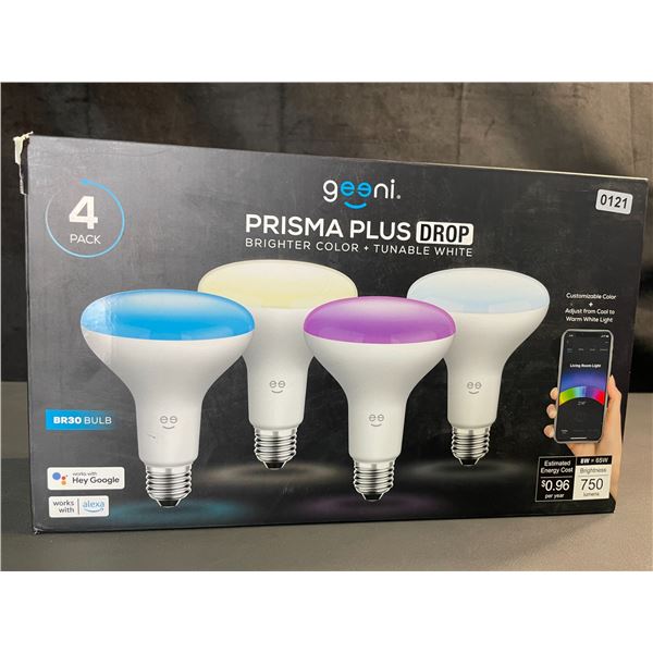 Lot of 1 Box of Geeni Prisma Plus 4-Pack Smart LED Bulbs (BR30 Bulbs) - New