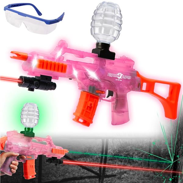 Lot of 1 G36 Automatic/Electric Ball Blaster Gun Toy - Glow In The Dark Pink w/ Lighting Effects!