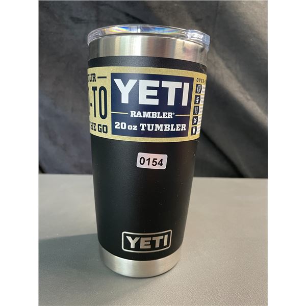 Lot of 1 YETI Rambler 20oz Tumbler - Black - Brand New!