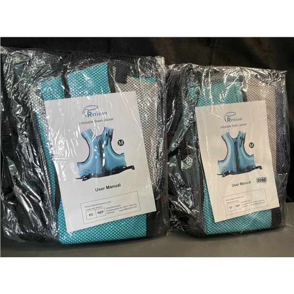 Lot of 2 Inflatable Swim Jacket/Life Jackets - Size Medium - Brand New