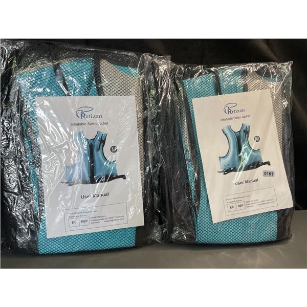 Lot of 2 Inflatable Swim Jacket/Life Jackets - Size Medium - Brand New