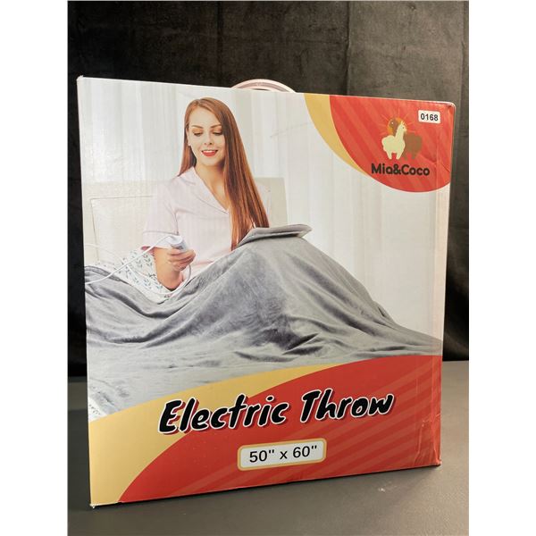 Lot of 1 Mia & Coco Electric Heated Throw Blanket - 50x60inch - Grey - Brand New!