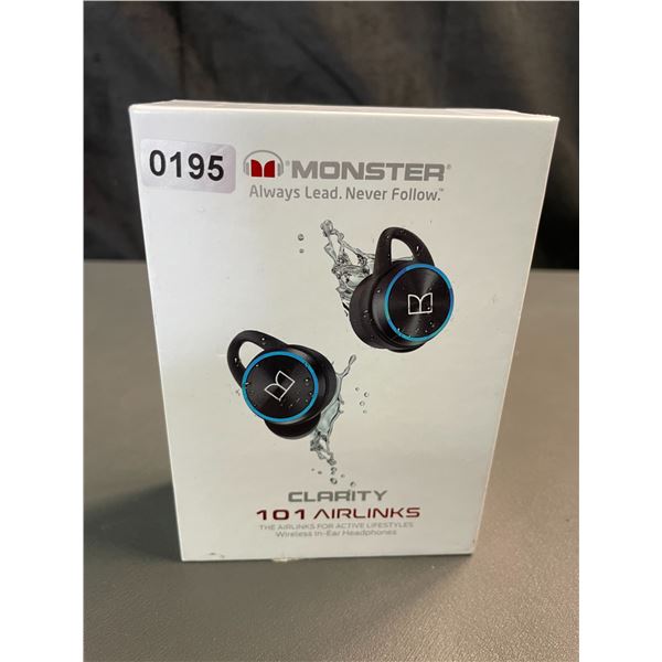 Lot of 1 Pair of Monster Clarity 101 Airlinks True Wireless In-Ear Headphones - New