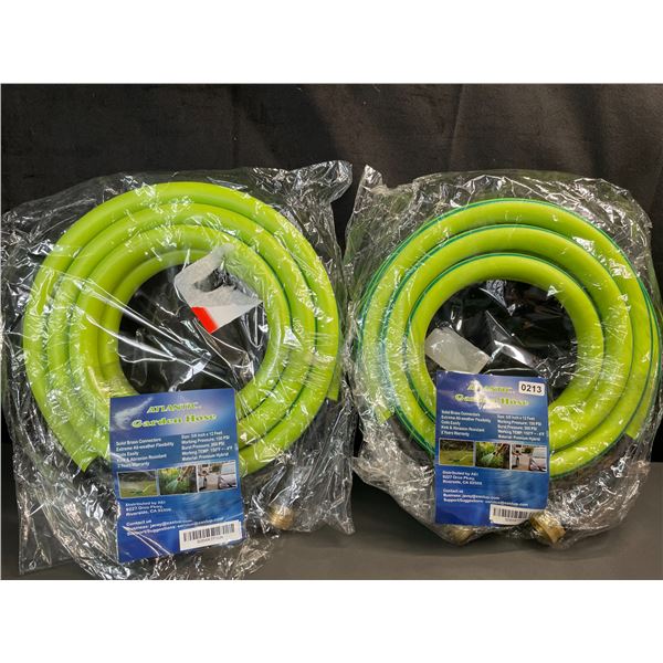 Lot of 2 Atlantic Garden Hoses - 12FT Length Each - Brand New!