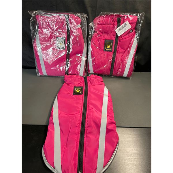 Lot of 3 Dog Reflective Vests - Size XL - Brand New