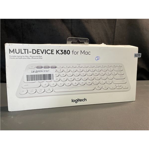 Lot of 1 Logitech Multi-Device K380 Wireless Keyboard for Mac - White - Brand New