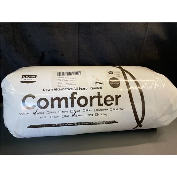 Lot of 1 Utopia Bedding Premium Quilted Down Alternative Comforter - Queen Size - White - Brand New