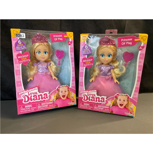 Lot of 2 Pocket Watch Love Diana Mashup Toy Dolls - Brand New