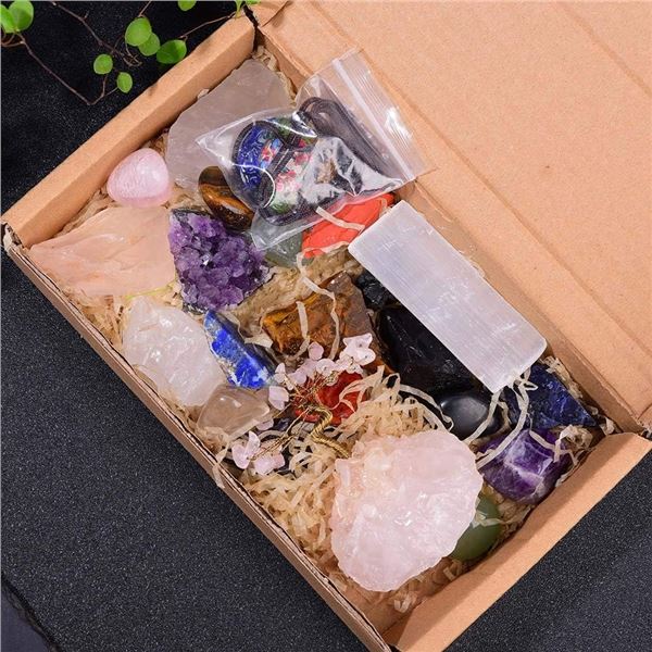 Lot of 1 Box of Chakra Crystal Stones/Reiki Healing Stones for Meditation - New