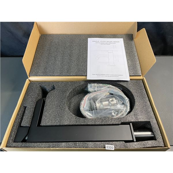 Lot of 1 Kenes Tall Single-Lever Waterfall Bathroom Sink Faucet - Black - Brand New!