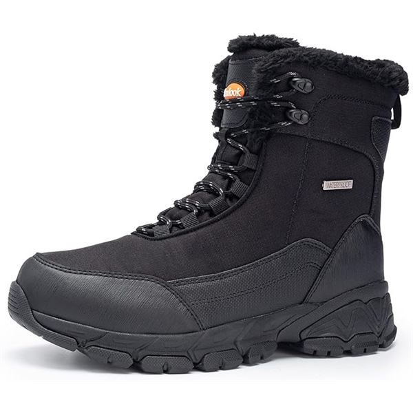 Lot of 1 Pair of Shulook Men's Winter Snow Boots - Size 12 - Waterproof, Non-Slip, & Fur Lined