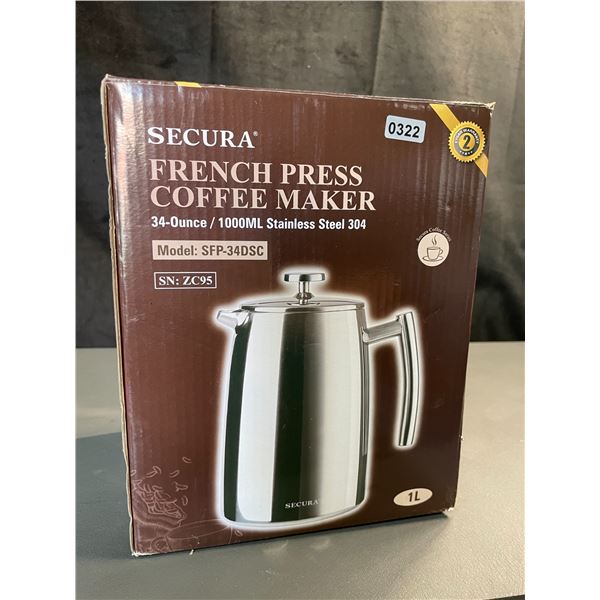 Lot of 1 Secura French Press Coffee Maker