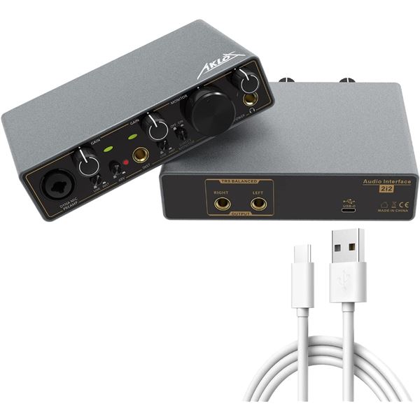Lot of 1 Aklot 2 in 2 Out USB Audio Interface - Brand New!