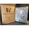 Image 1 : Lot of 1 Molly+Rocky 3PC Queen Size Quilt/Comforter Set - Blue Floral - 90x92 inch - Brand New!