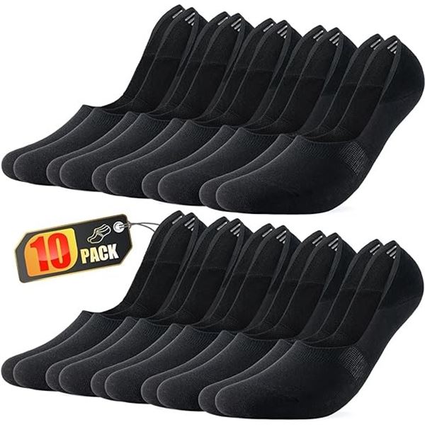 Lot of 2 Packs of Ruixue Mens Performance Invisible/No-Show Socks - 10 Pairs Per Pack/20 Total!