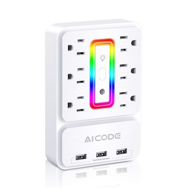 Lot of 2 Multi-Function Power Outlets w/ USB Ports - Brand New