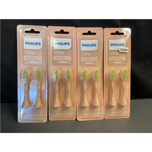 Lot of 4 Packs of Philips One Brush Heads by Sonicare - New