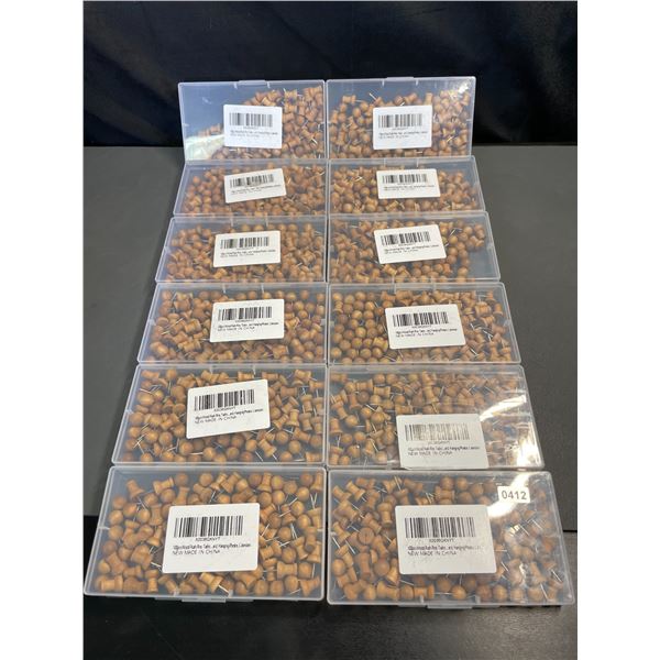 Lot of 12 Boxes of Wooden Push Pins - 100PCS each - Brand New