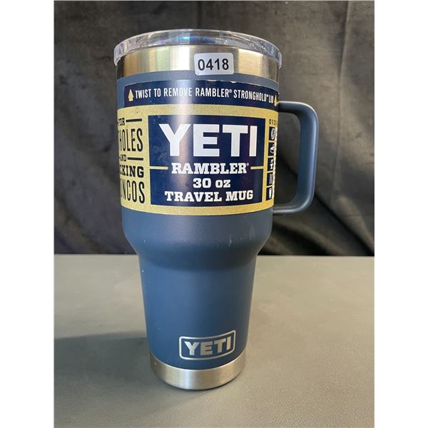 Lot of 1 YETI Rambler 30oz Tumbler Mug with Handle - Blue - Brand New!