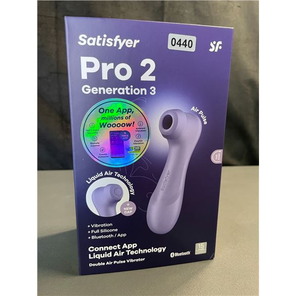 Lot of 1 Satisfyer Pro 2 Generation 3 - Double Air Pulse Vibrator/Sex Toy w/ App Control - Brand New