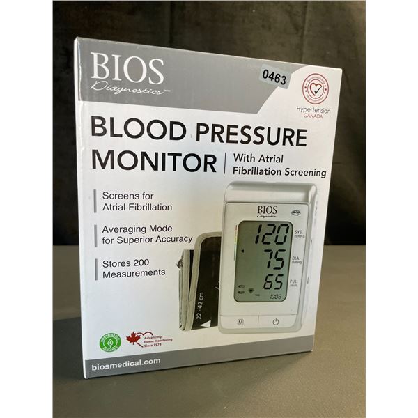 Lot of 1 BIOS Diagnostics Blood Pressure Monitor with Atrial Fibrillation Screening - Brand New!