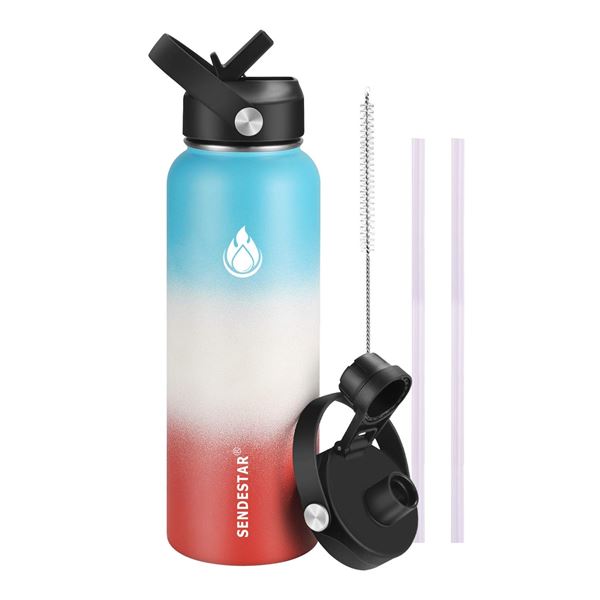 Lot of 1 Sendestar Double Wall Stainless Steel Insulated Water Bottle - Large 1.2L (40oz)