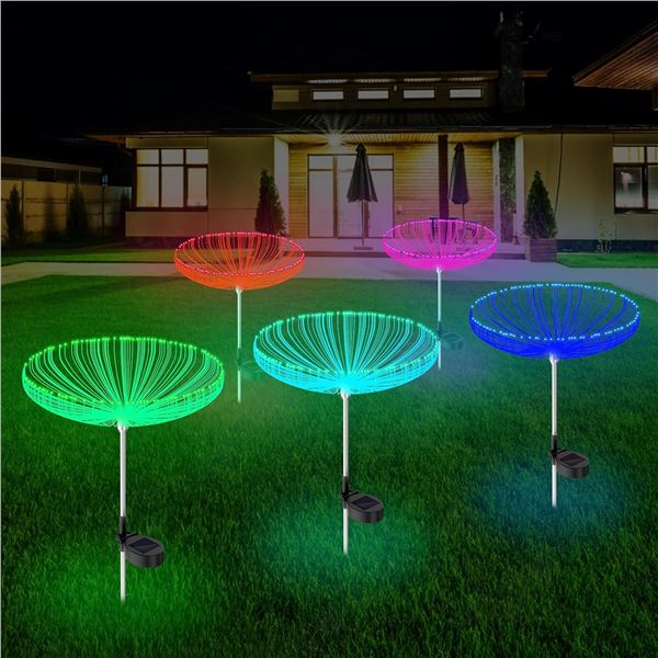 Lot of 1 Box of Jellyfish Solar Lights for Lawn/Garden - 5PCS - Brand New