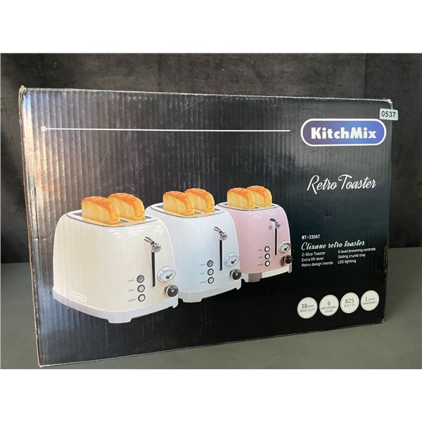 Lot of 1 KitchMix Retro 2-Slice Toaster - Pink - Brand New