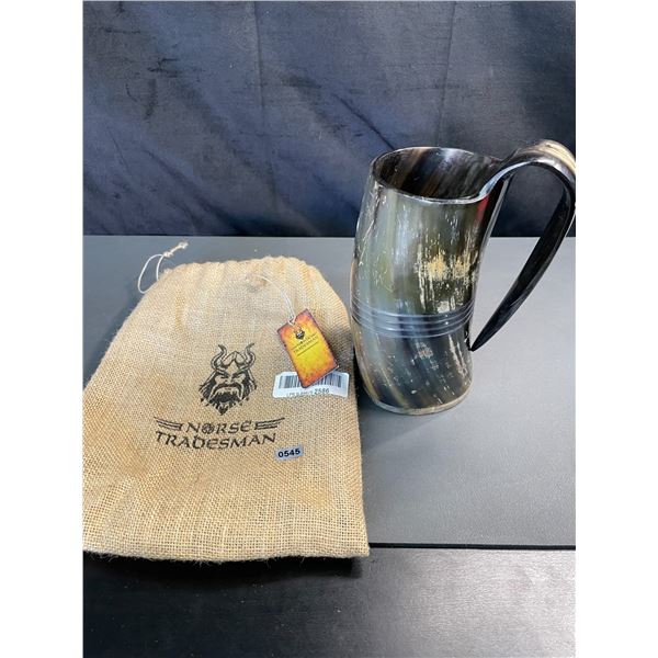 Lot of 1 Norse Tradesman Viking Drinking Horn Mug - Authentic Ox Horn Tankard - New