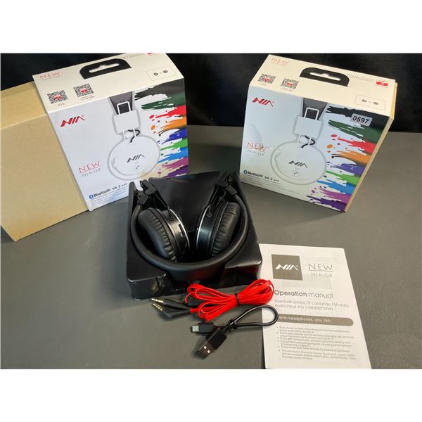 Lot of 2 Pairs of Wireless Bluetooth Over-Ear Headphones - Brand New