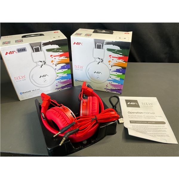 Lot of 2 Pairs of Wireless Bluetooth Over-Ear Headphones - Brand New