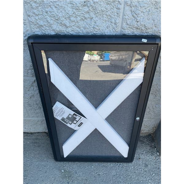 Lot of 1 Large Glass Display Frame/Enclosed Display Bulletin Board (No Key) - 3FT x 2FT (approx.)