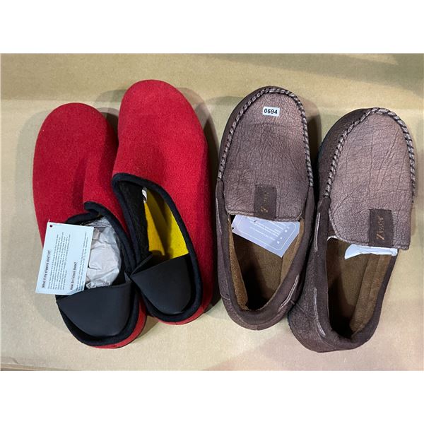 Lot of 2 Pairs of Slippers - Size 11/12 - Brand New!