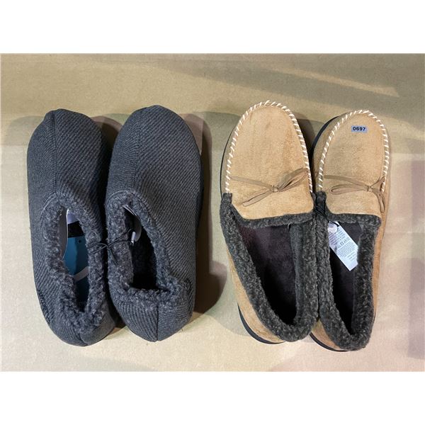 Lot of 2 Pairs of Mens Slippers - Size 13 - Brand New!