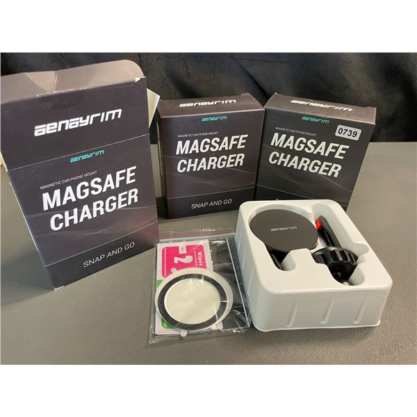 Lot of 3 Magsafe Car Mount Fast Wireless Chargers - Brand New!
