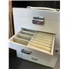 Image 3 : Lot of 1 Standing Jewelry Box - White - Multiple Drawers/Compartments - Brand New
