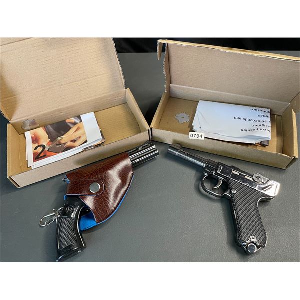 Lot of 2 Miniature Gun-Style Lighters - Brand New